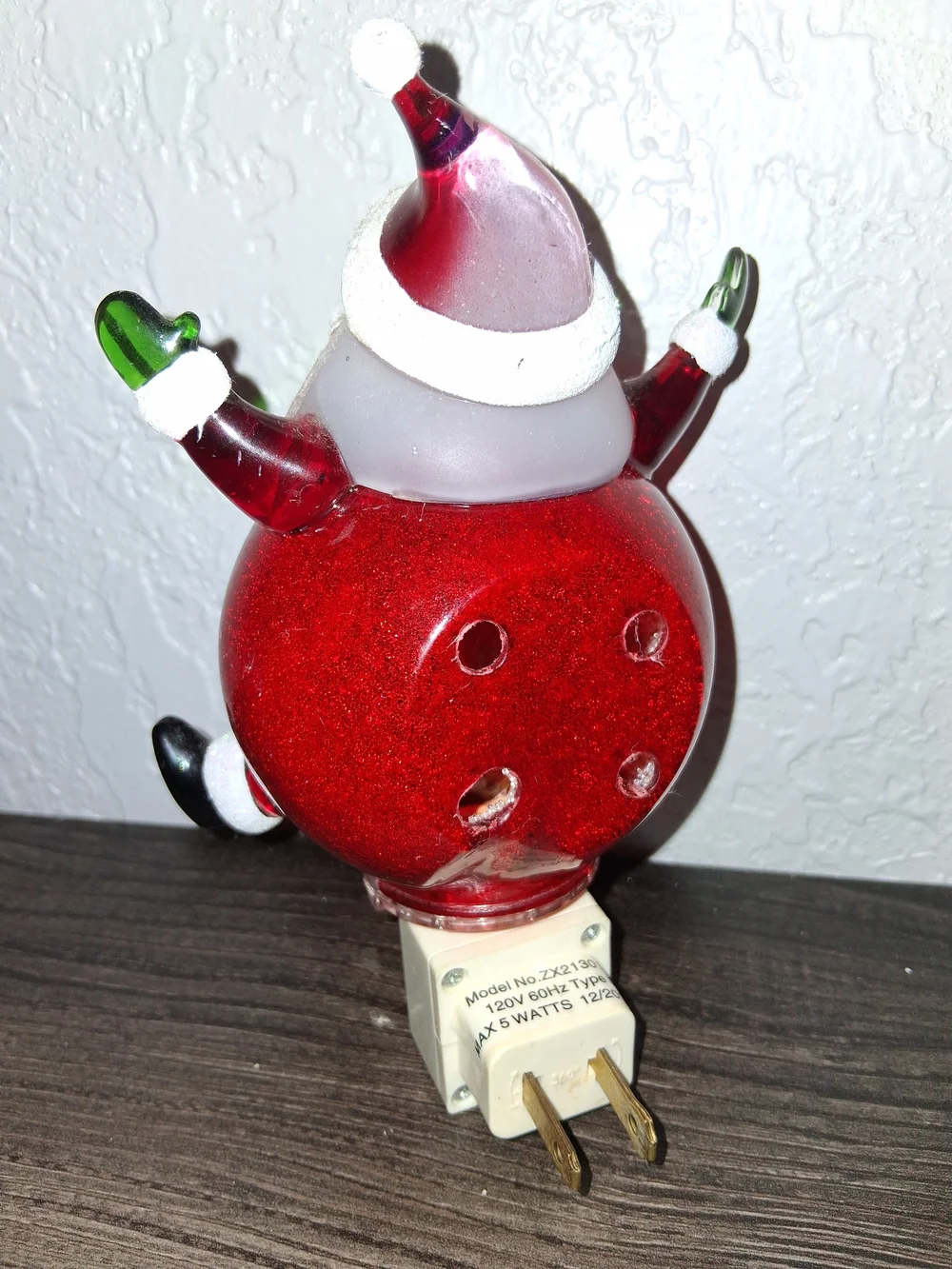 ​Bath Body Works Santa Claus Wallflower Plug In Night Light Red Glitter Heart